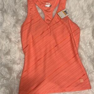 Fila Coral Racerback Tank with Diagonal Eyelet Detail